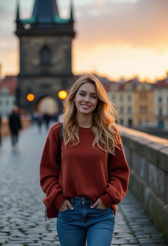 sunrise over charles bridge