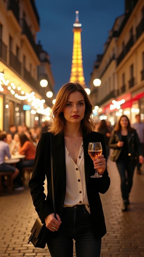 vibrant parisian evening scene